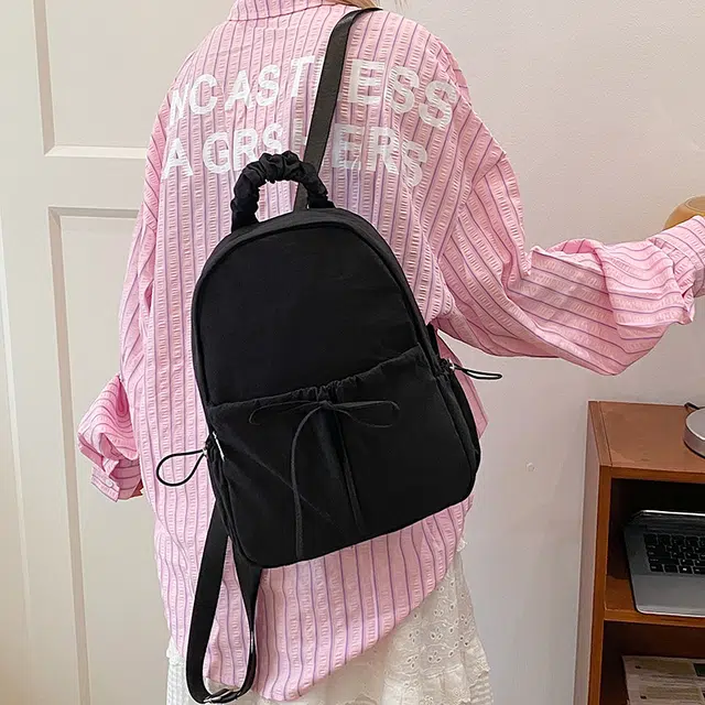 醇龙 时尚简约纯色百搭高级感 尼龙 双肩包 女款 多色