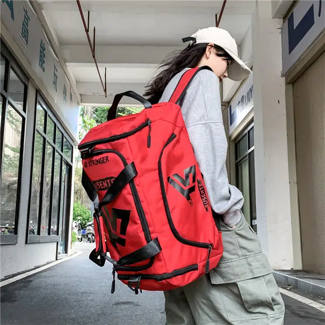 醇龙 多功能双肩大容量 牛津纺 旅行包 常规 男女同款情侣款 黑/红/灰