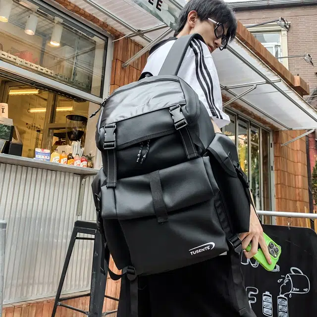 茵初 潮流简约时尚百搭 牛津布 背包双肩包 男女同款情侣款 黑色/白色/灰色