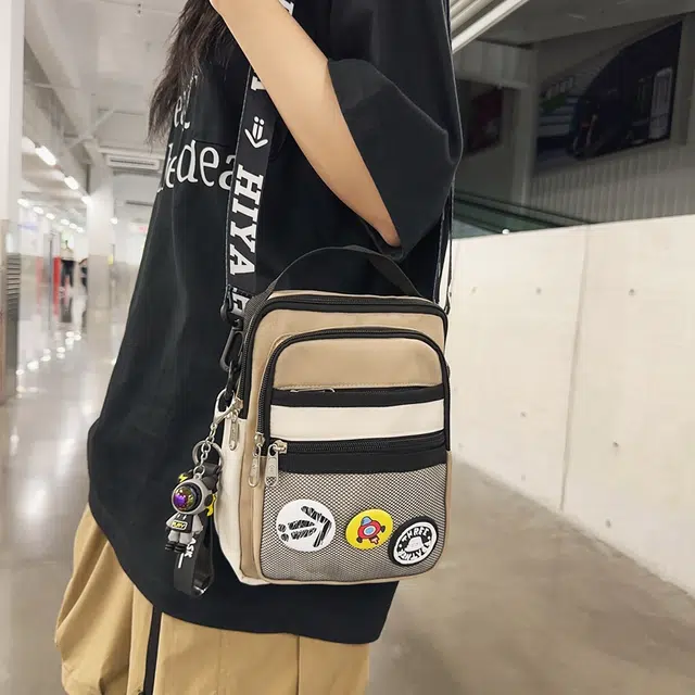 醇龙 轻便百搭小背潮牌手机包休闲斜挎包手提 尼龙 单肩包 常规 男女同款情侣款 黑/墨绿/黑白/卡其/灰