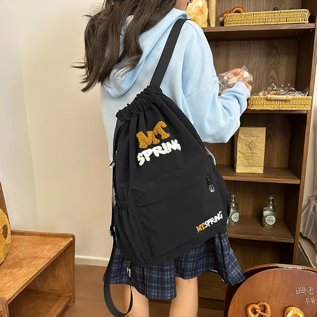 醇龙 小众抽绳通勤旅行轻便简约 尼龙 双肩包 女款 多色