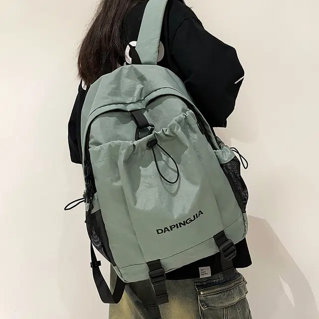 醇龙 户外运动轻便休闲防泼水 尼龙布 双肩包 男女同款情侣款 棕/浅灰/黑/绿