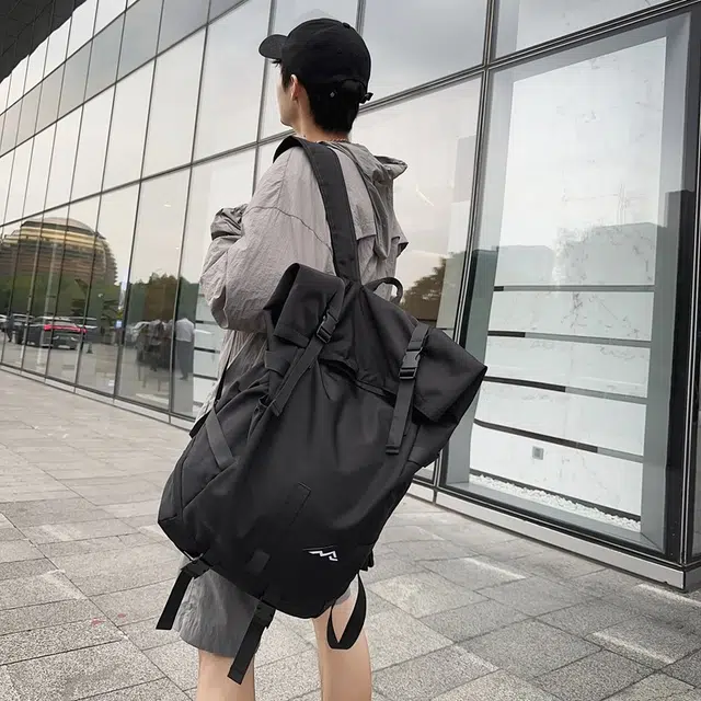 醇龙 大容量篮球潮牌运动旅行背包旅游包 牛津布 双肩包 常规 男女同款情侣款 黑色/灰色