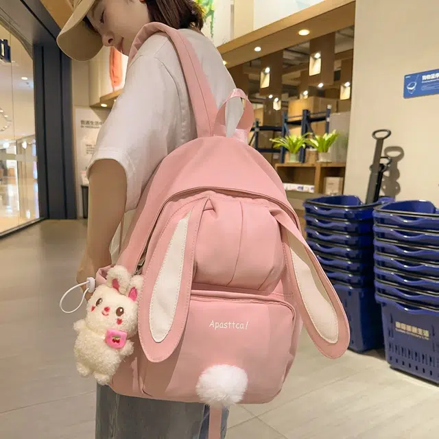 醇龙 韩版学生大容量小清新兔子外出旅行 双肩包 女款 尼龙 多色