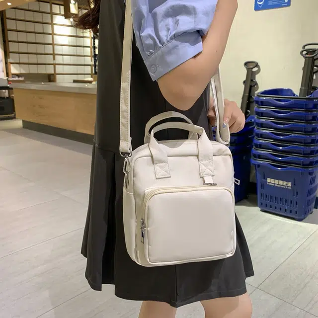醇龙  尼龙女生多色透明斜挎单肩包外出简约休闲背包