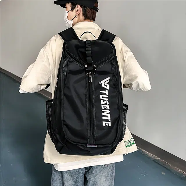 茵初 方形纯色 牛津布 双肩包 男女同款情侣款 多色