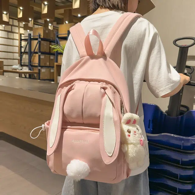 醇龙 韩版学生大容量小清新兔子外出旅行 双肩包 女款 尼龙 多色