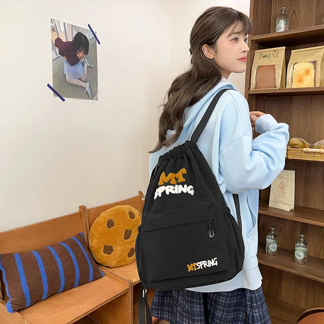 醇龙 小众抽绳通勤旅行轻便简约 尼龙 双肩包 女款 多色