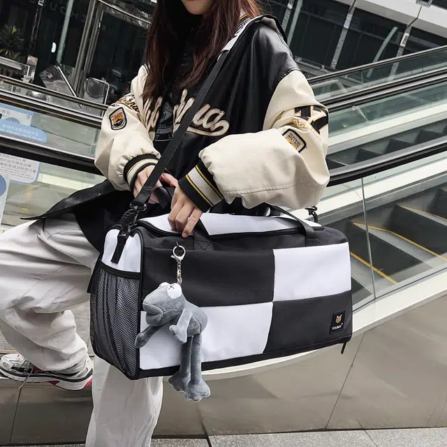 醇龙 大容量短途旅行干湿分离多用 牛津布 单肩包 男女同款情侣款 黑/青绿/蓝/灰/粉/紫/黄/红/白