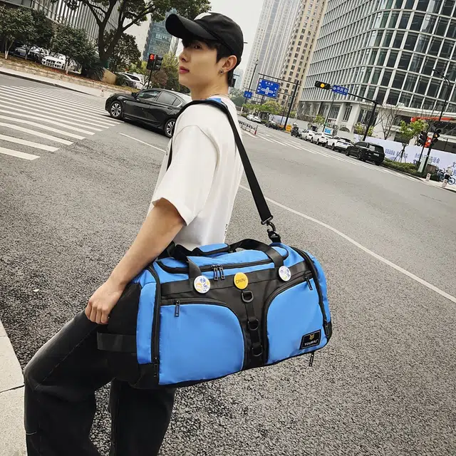 醇龙 大容量干湿分离多功能 尼龙 旅行包 男女同款情侣款 黑/黄/卡其/粉/军绿/青绿/蓝