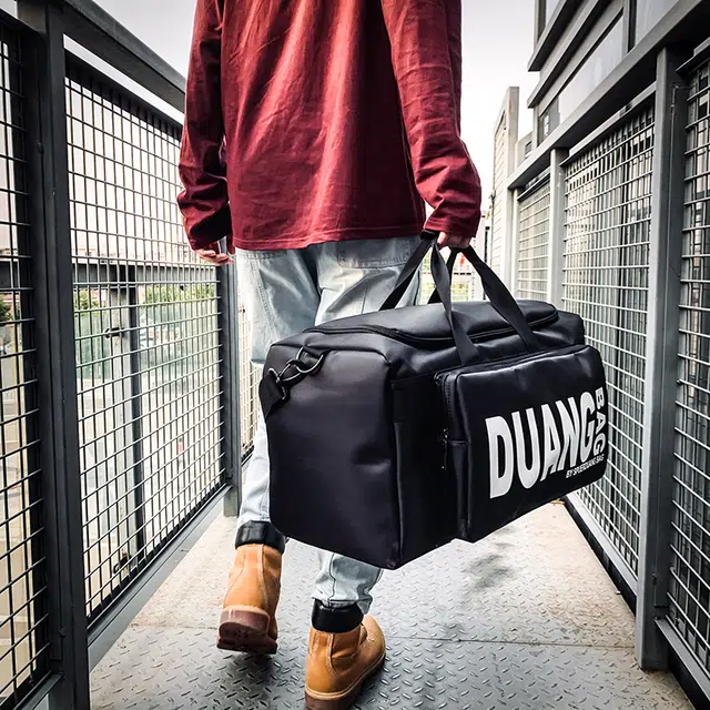 茵初 简约百搭时尚健身旅行 牛津布 手提包 常规 男女同款情侣款 黑色