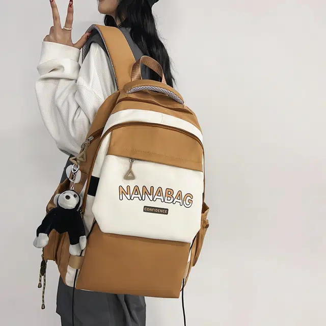 醇龙  尼龙男女通用多色双肩包简约耐脏撞色学生大容量耐磨旅行包
