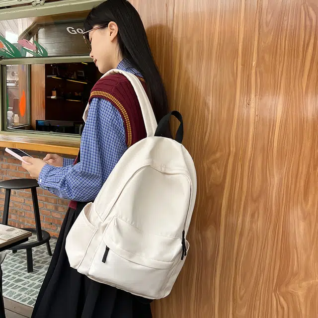 醇龙 日系无印简约百搭 尼龙 双肩包 常规 男女同款情侣款 多色