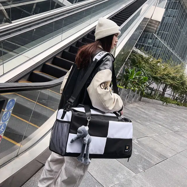 醇龙 大容量短途旅行干湿分离多用 牛津布 单肩包 男女同款情侣款 黑/青绿/蓝/灰/粉/紫/黄/红/白