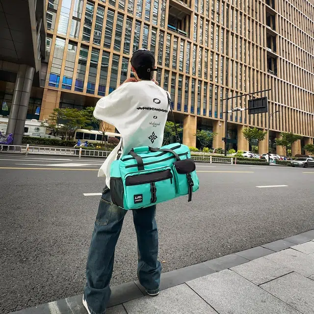 醇龙 多口袋干湿分离 尼龙 旅行包 男女同款情侣款 黑/军绿/灰/果绿