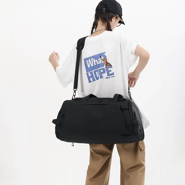 醇龙 休闲简约时尚干湿分离 牛津布 旅行包 常规 男女同款情侣款 黑