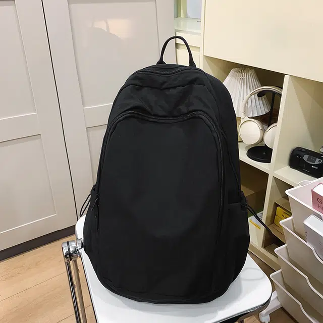 醇龙 书包韩版时尚纯色轻便大容量百搭旅行背包潮 尼龙 双肩包 常规 男女同款情侣款 多色