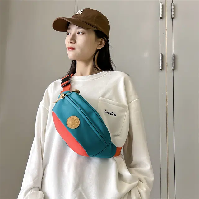 醇龙 潮流百搭运动休闲 牛津纺 胸包 常规 男女同款情侣款 浅灰色/卡其色/橘红色/湖绿色/黑色