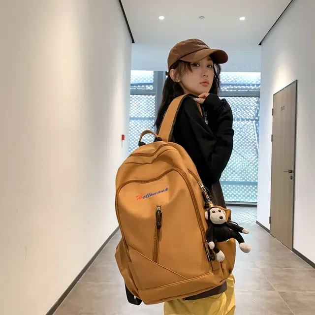 醇龙 大容量百搭纯色学生旅行 双肩包 尼龙 男女通用 多色