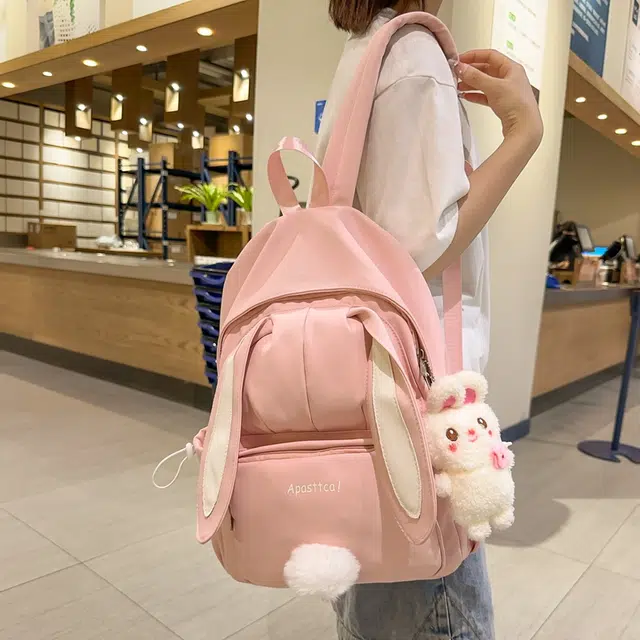 醇龙 韩版学生大容量小清新兔子外出旅行 双肩包 女款 尼龙 多色