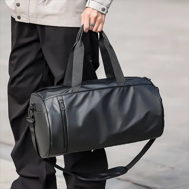 茵初 轻便防水时尚大容量百搭 尼龙 手提包 常规 男女同款情侣款 黑色/灰色