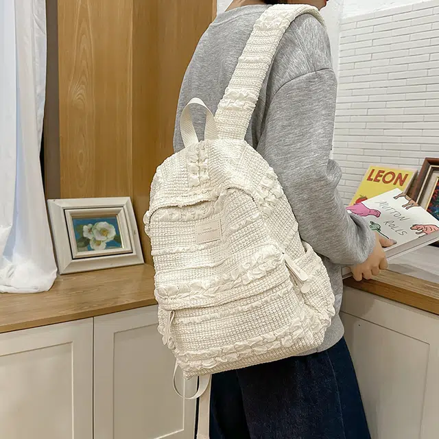 醇龙 大学生初高中百搭旅行轻便通勤包 泡泡料 双肩包 女款 多色