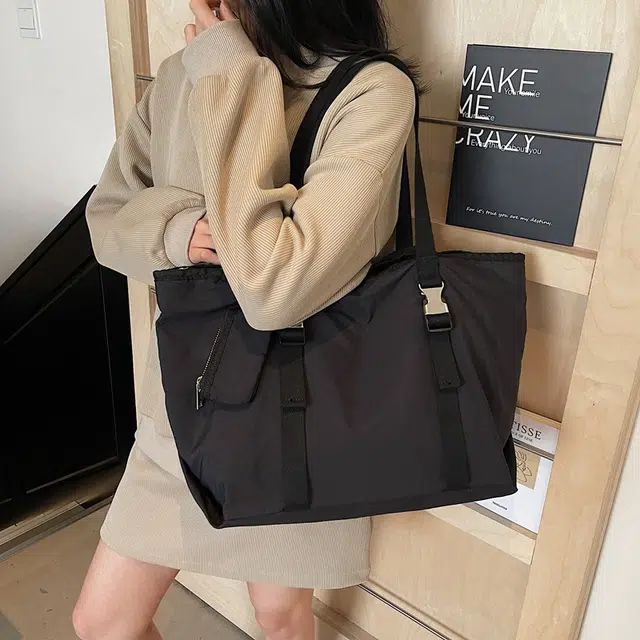 醇龙 大容量时尚简约手提托特包百搭休闲通勤 尼龙 单肩包 常规 男女同款情侣款 多色