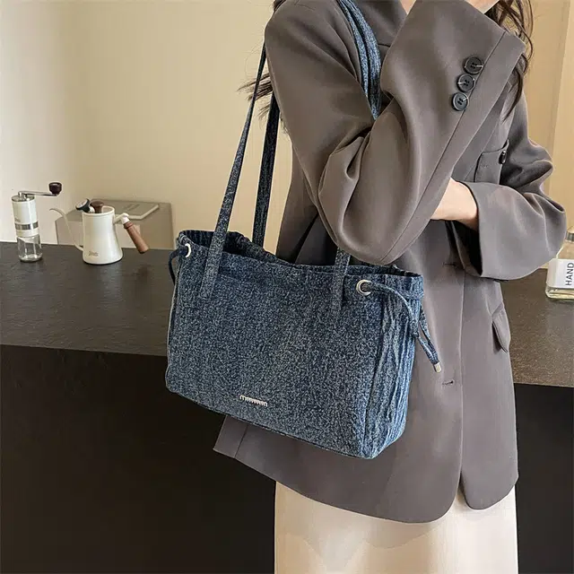 醇龙  女生多色牛仔布休闲包包时尚百搭单肩包逛街斜挎包