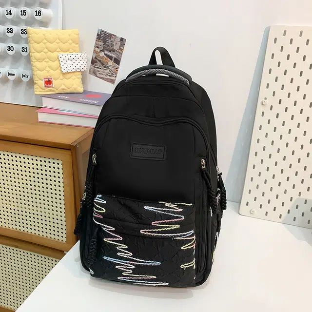 醇龙 韩版简约潮初高中学生书包大容量轻便背包 尼龙 双肩包 女款 多色