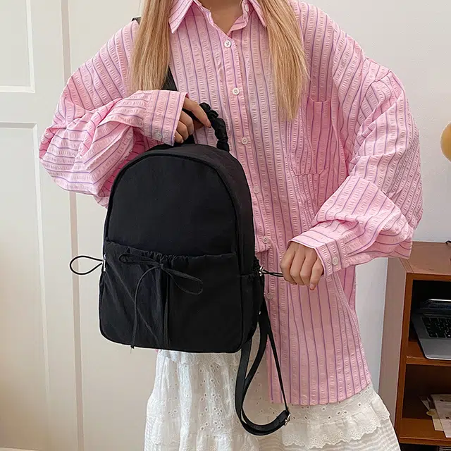 醇龙 时尚简约纯色百搭高级感 尼龙 双肩包 女款 多色