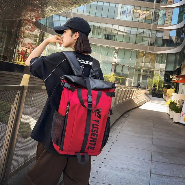 醇龙 休闲百搭潮牌运动 牛津布 双肩包 男女同款情侣款 深灰/浅灰/黑/红