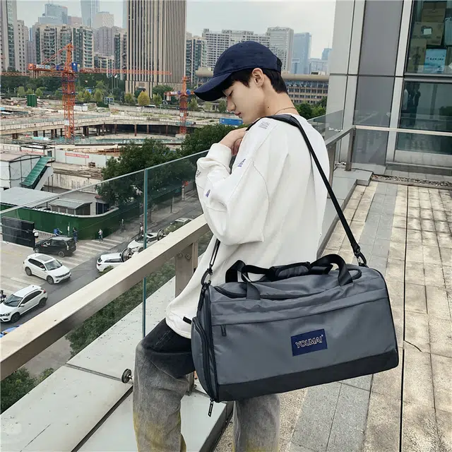 醇龙 大容量干湿分离 尼龙 旅行包 男女同款情侣款 黑/深灰/粉/红/卡其/绿/蓝