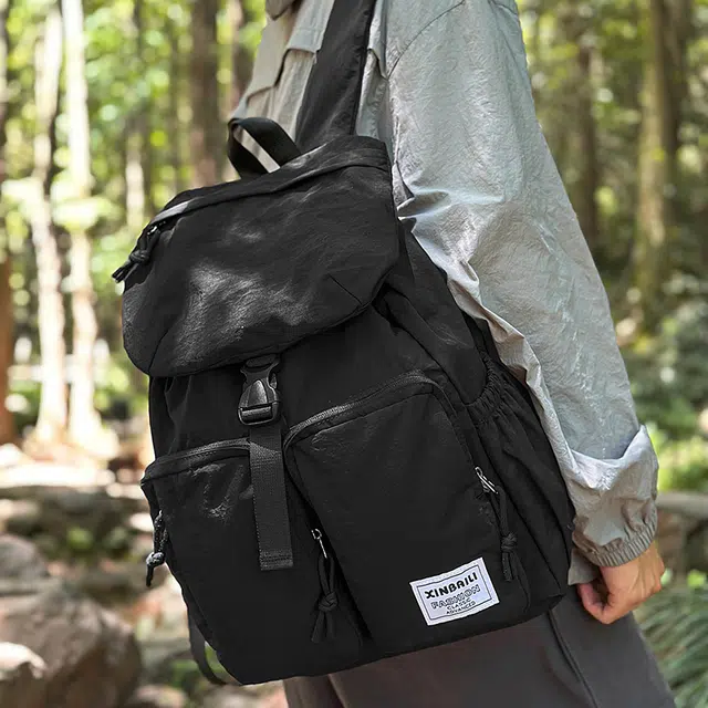 茵初 书包上课包山系户外徒步登山旅行包简约背包 尼龙 双肩包 常规 男女同款情侣款 多色