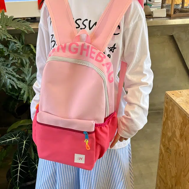 醇龙 学生复古韩版撞色大容量 牛津布 双肩包 常规 男女同款情侣款 藏蓝黄/灰/黑/玫粉蓝/浅粉