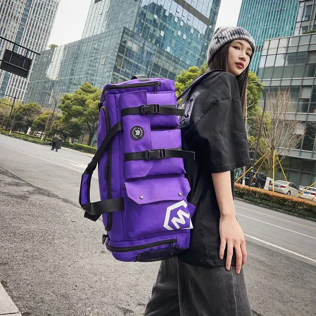 醇龙 大容量多功能干湿分离带独立鞋仓 牛津布 旅行包 男女同款情侣款 黑/黄/灰/白/紫/粉/青绿/桔红