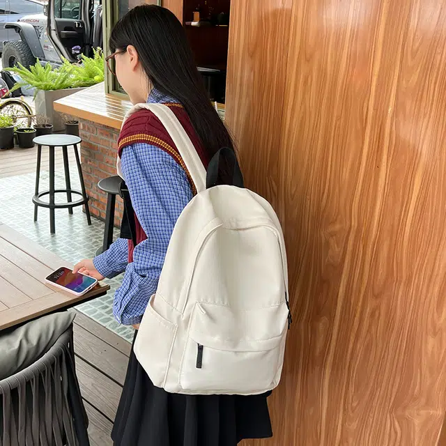 醇龙 日系无印简约百搭 尼龙 双肩包 常规 男女同款情侣款 多色