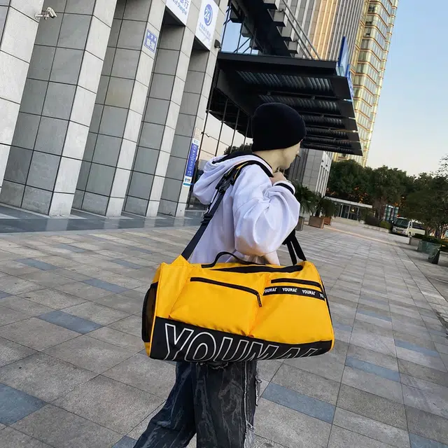 醇龙 休闲简约多功能旅游时尚百搭潮流 尼龙布 旅行包 男女同款情侣款 黄/红/黑/粉/卡其/绿