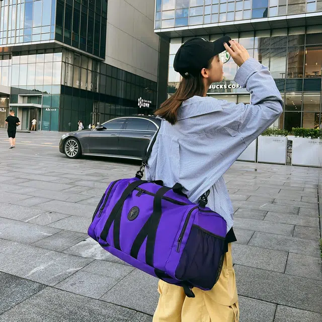 醇龙 大容量多功能干湿分离 牛津布 旅行包 男女同款情侣款 黑/红/灰/白/青绿/粉/黄/紫