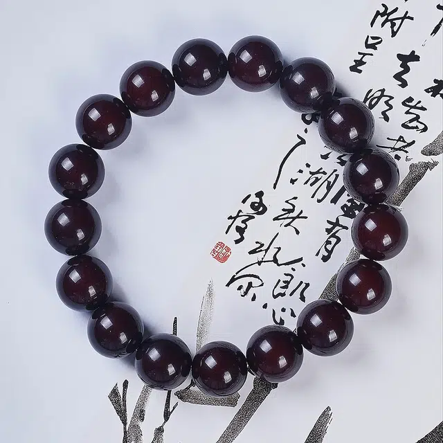 翡丽翠 新中式烟墨糖心菩红日东升功成名就文玩佛珠念珠绕指柔盘玩#好运 菩提根 手串 男女同款情侣款