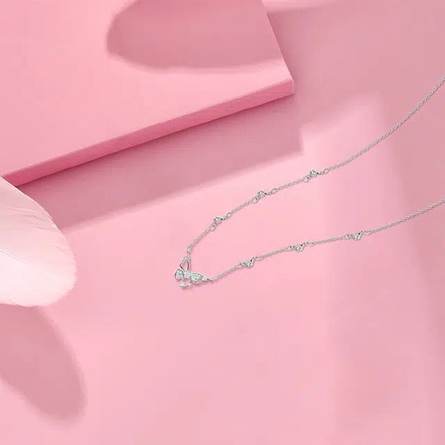 【纯银999】 赛菲尔 蝴蝶 经典百搭小众设计轻奢高级感精致简约时尚学生日常通勤约会温柔气质可调节锁骨链 足银 项链 女款