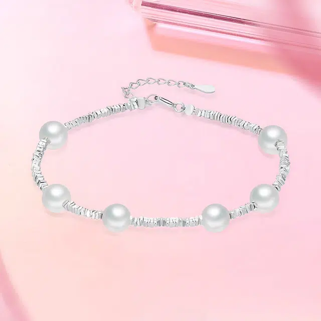 赛菲尔 满天星碎银子 新中式森系小清新仙女设计 精致简约时尚 淡水珍珠 珍珠手链 男女同款情侣款