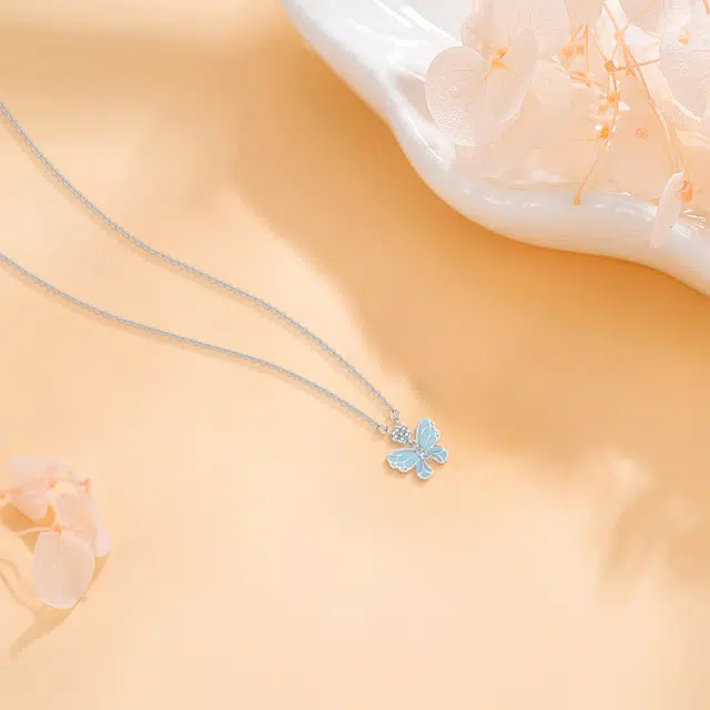 【纯银999】 赛菲尔 星光蝴蝶 小众设计百搭经典高级感日常精致简约轻奢平安通勤温柔气质可调节锁骨链#好运 足银 项链 女款