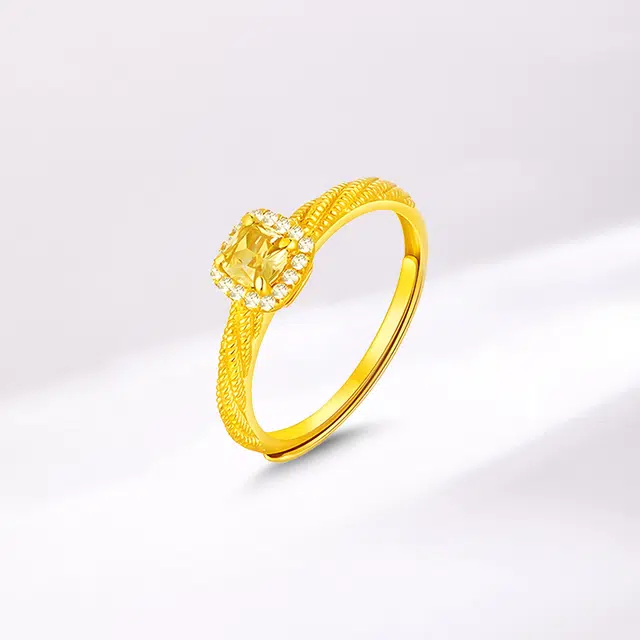 赛菲尔 小方糖精致小巧 甜蜜来袭轻奢高级感设计 足金 按克计价 黄金戒指 女款