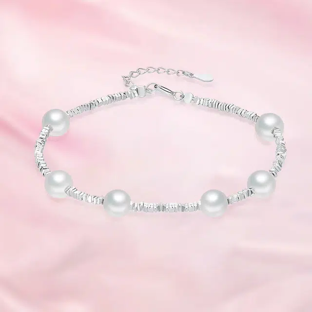 赛菲尔 满天星碎银子 新中式森系小清新仙女设计 精致简约时尚 淡水珍珠 珍珠手链 男女同款情侣款