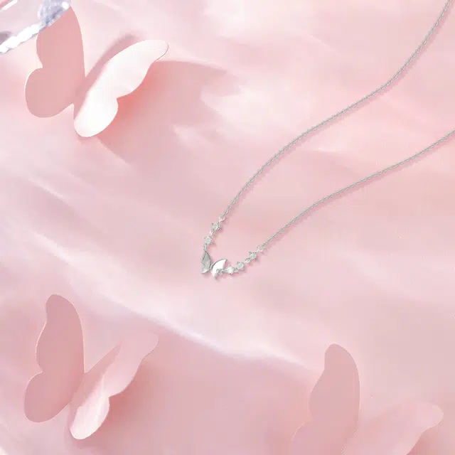 赛菲尔 蝴蝶小众设计经典百搭学生日常简约精致高级感轻奢通勤极简约会温柔气质可调节锁骨链#好运 锆石 项链 女款