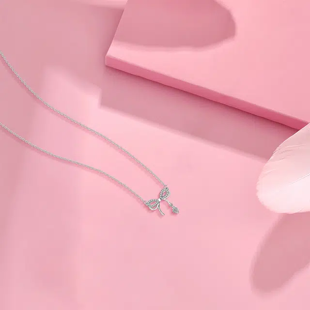 【纯银999】 赛菲尔 蝴蝶结 经典百搭小众设计精致高级感简约学生日常时尚轻奢约会通勤温柔气质可调节#好运 足银 项链 女款