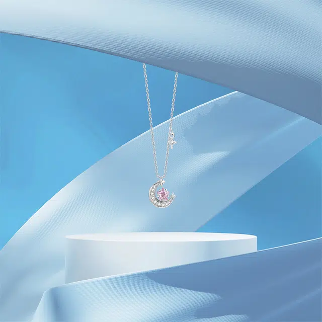 【纯银999】 赛菲尔 星月系列 小众设计经典百搭学生日常简约高级感精致轻奢极简通勤温柔气质可调节锁骨链#好运 足银 项链 女款