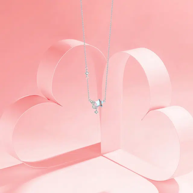 【纯银999】 赛菲尔 星月系列 小众设计经典百搭学生日常简约高级感精致轻奢转运约会通勤温柔气质可调节锁骨链#好运 足银 项链 女款