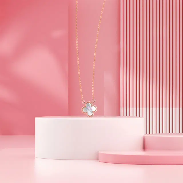 【纯银999】 赛菲尔 四叶草 经典百搭小众设计高级感学生日常精致简约轻奢转运约会通勤温柔气质可调节锁骨链 足银 项链 女款