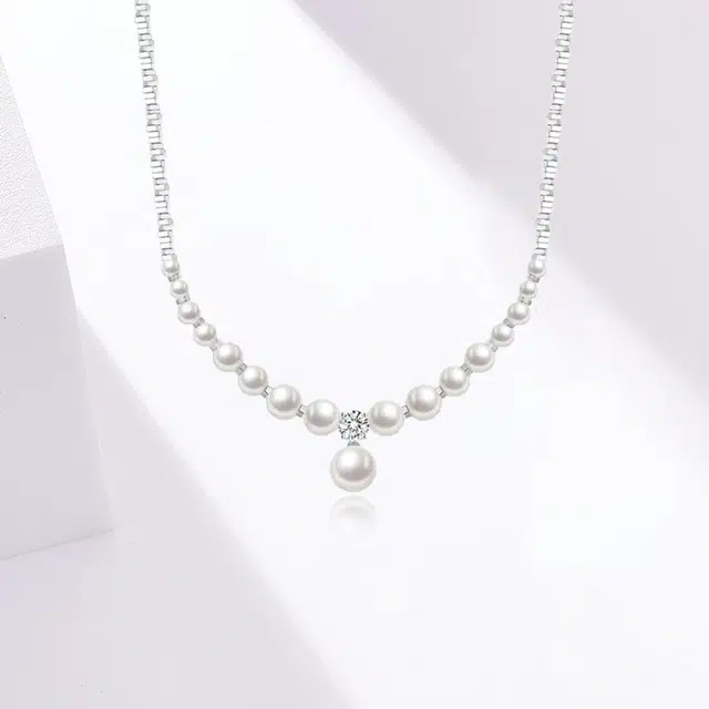 赛菲尔 碎银几两 新中式碎碎平安吉祥顺遂简约时尚 高级感小众设计 淡水珍珠 项链 男女同款情侣款